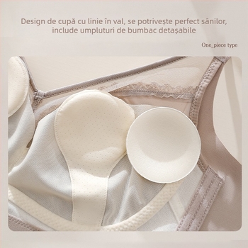 Sutien din dantelă cu cupe turnate ultrafine, material principal: nailon; căptușeală: nailon; închidere spate cu patru rânduri de cârlige