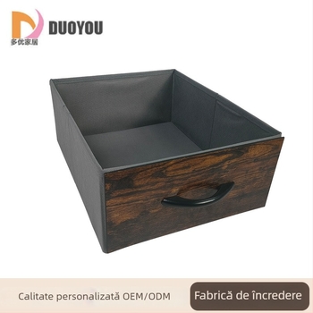 Cutie de depozitare pentru birou – Cutie pliabilă din țesătură nețesută, organizator cu deschidere prin tragere, imprimare logo disponibil