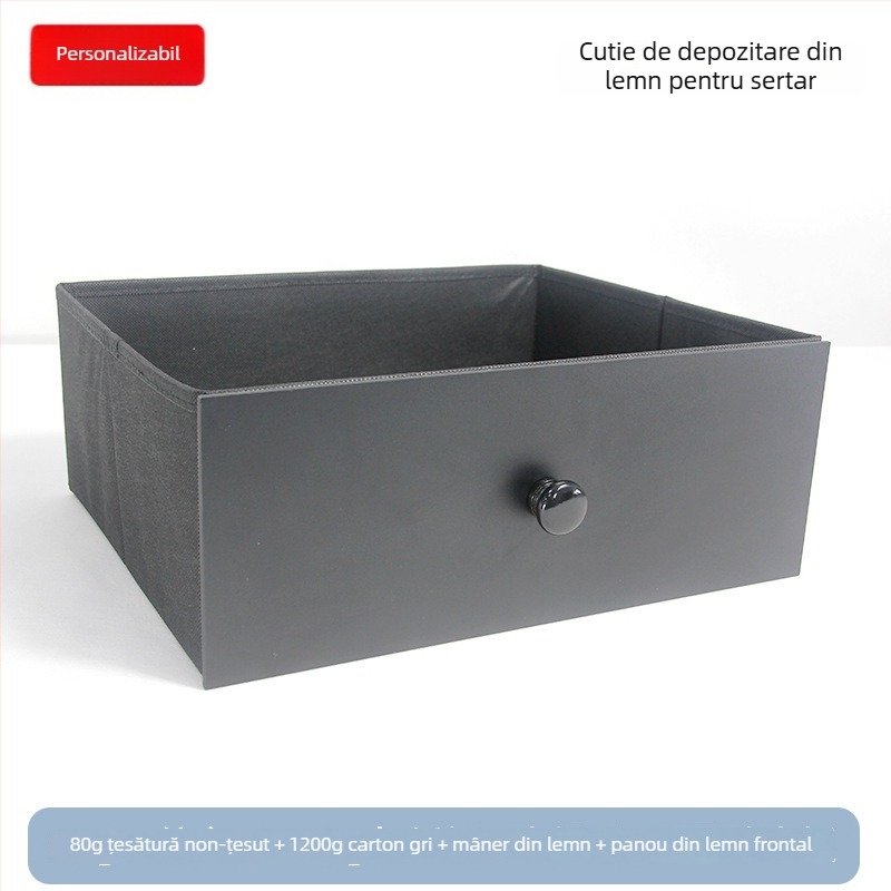 Cutie de depozitare pentru birou – Cutie pliabilă din țesătură nețesută, organizator cu deschidere prin tragere, imprimare logo disponibil