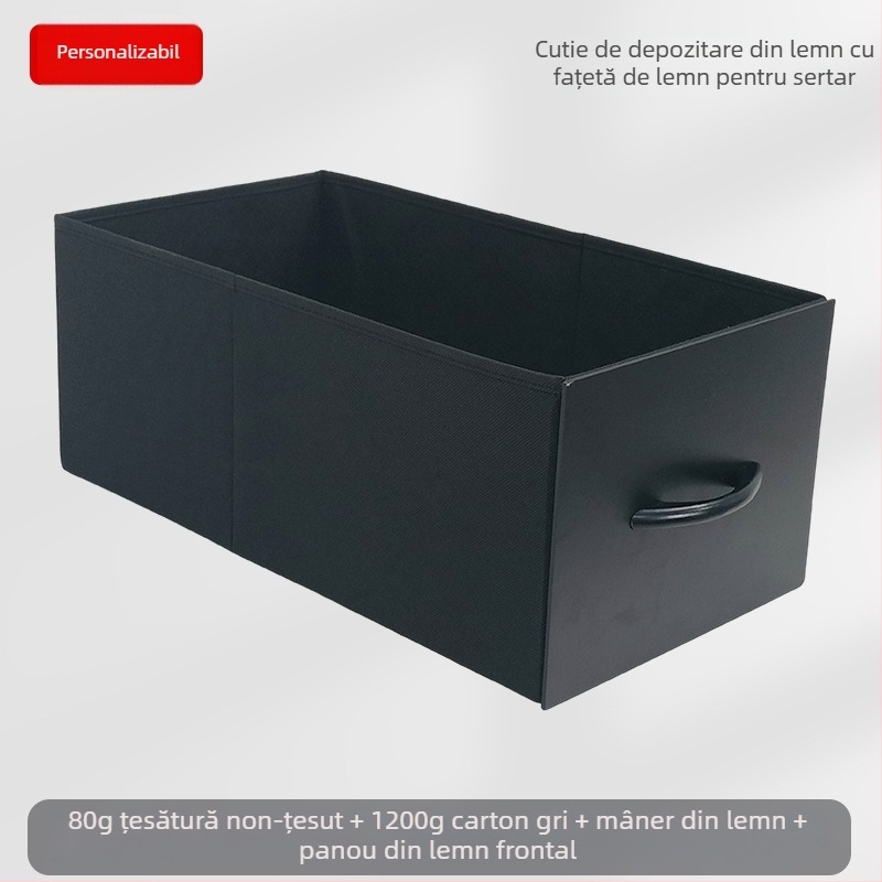 Cutie de depozitare pentru birou – Cutie pliabilă din țesătură nețesută, organizator cu deschidere prin tragere, imprimare logo disponibil