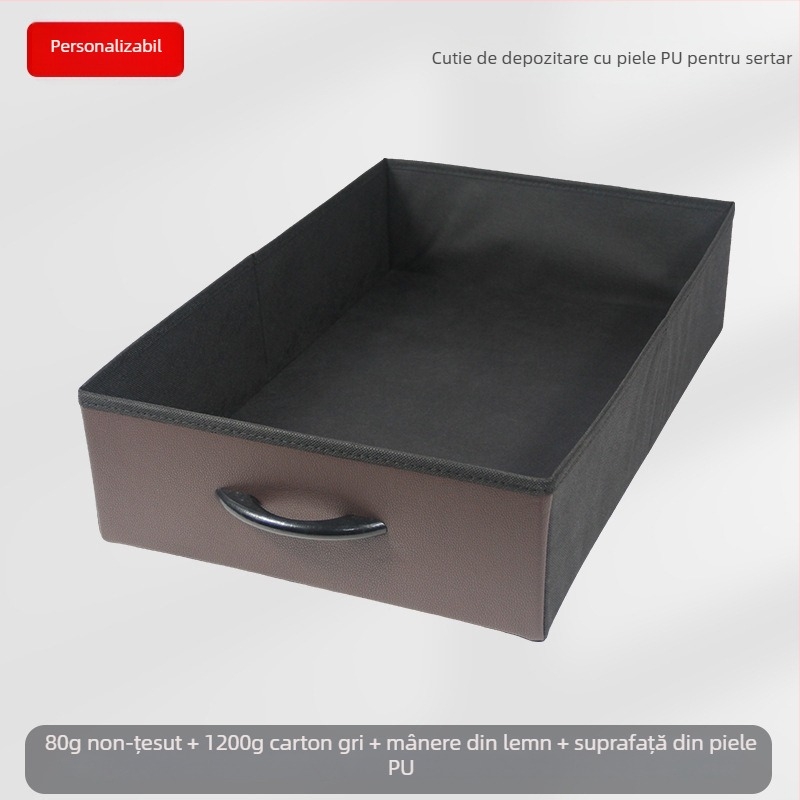 Cutie de depozitare pentru birou – Cutie pliabilă din țesătură nețesută, organizator cu deschidere prin tragere, imprimare logo disponibil