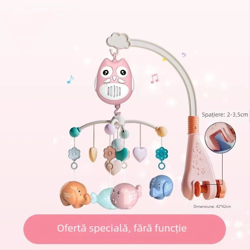 Jucărie muzicală rotativă pentru pătuț, cu posibilitate de agățare — ajutor liniștitor pentru somn, stimulare vizuală, dezvoltare auditivă; Brand: Ybr/Youbein; Vârstă: 0–3 ani; Material: plastic