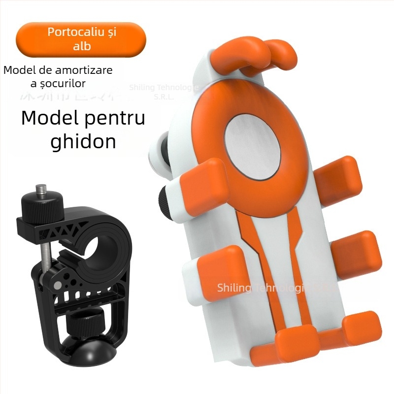 Suport de telefon pentru ciclism cu design cu opt gheare și construcție antișoc (dispozitive de 4,7–7 inci; material plastic; compatibil universal; compatibil cu bicicleta, motocicleta și vehiculele electrice)