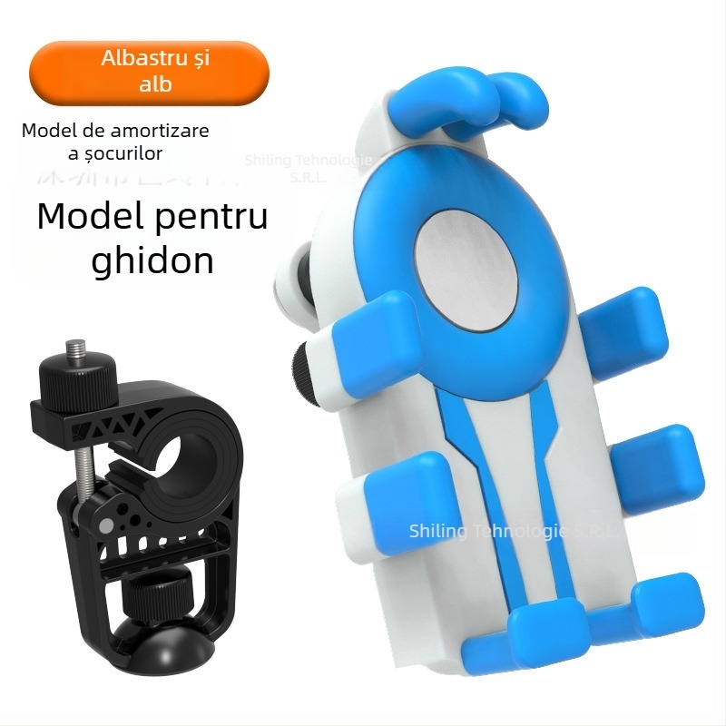 Suport de telefon pentru ciclism cu design cu opt gheare și construcție antișoc (dispozitive de 4,7–7 inci; material plastic; compatibil universal; compatibil cu bicicleta, motocicleta și vehiculele electrice)