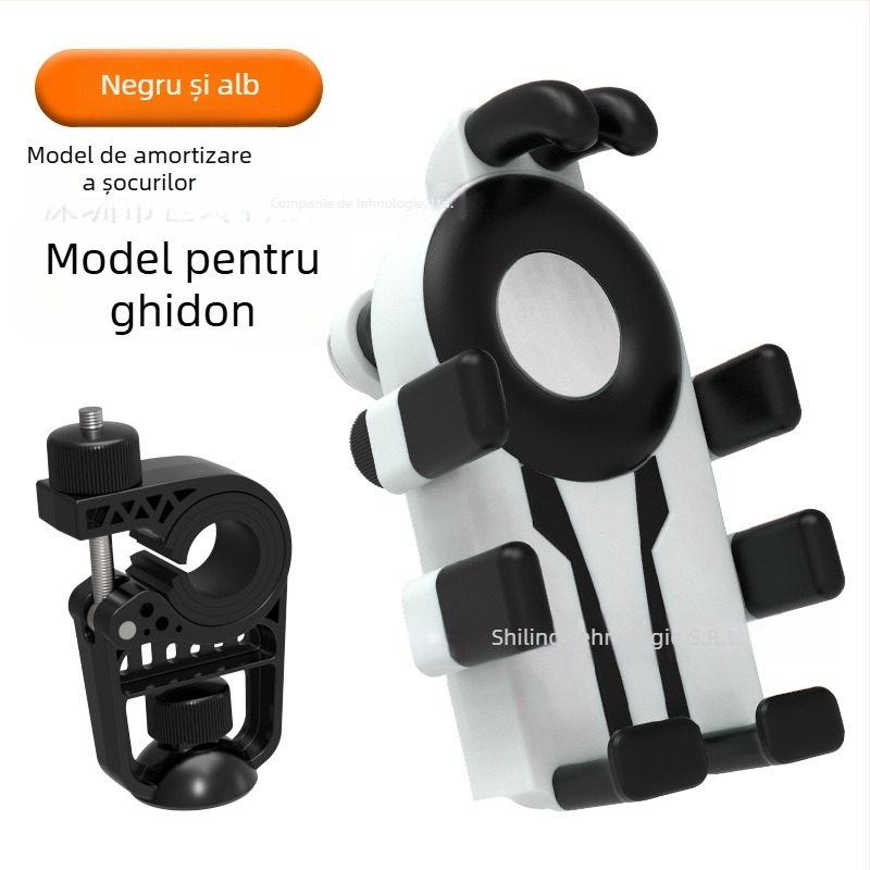 Suport de telefon pentru ciclism cu design cu opt gheare și construcție antișoc (dispozitive de 4,7–7 inci; material plastic; compatibil universal; compatibil cu bicicleta, motocicleta și vehiculele electrice)