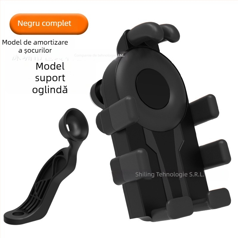 Suport de telefon pentru ciclism cu design cu opt gheare și construcție antișoc (dispozitive de 4,7–7 inci; material plastic; compatibil universal; compatibil cu bicicleta, motocicleta și vehiculele electrice)