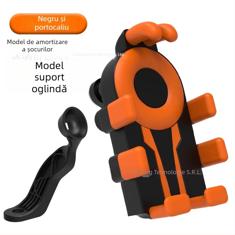 Suport de telefon pentru ciclism cu design cu opt gheare și construcție antișoc (dispozitive de 4,7–7 inci; material plastic; compatibil universal; compatibil cu bicicleta, motocicleta și vehiculele electrice)