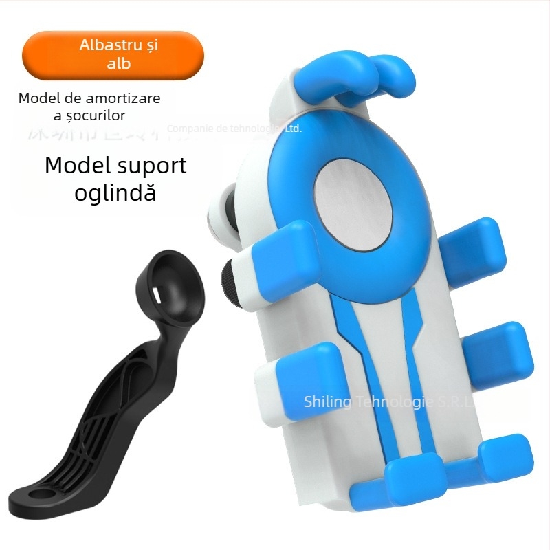 Suport de telefon pentru ciclism cu design cu opt gheare și construcție antișoc (dispozitive de 4,7–7 inci; material plastic; compatibil universal; compatibil cu bicicleta, motocicleta și vehiculele electrice)