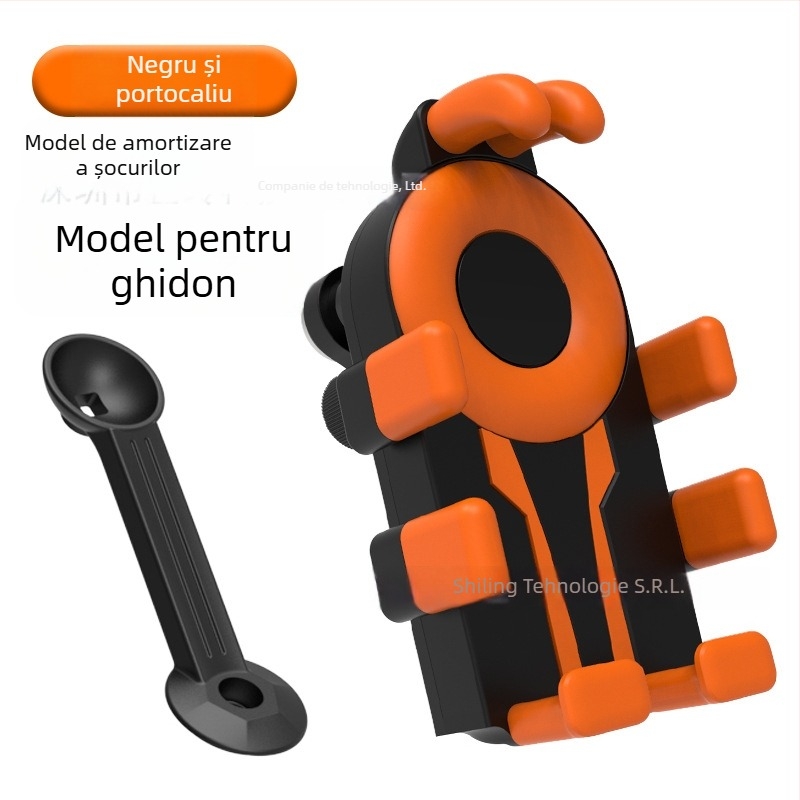 Suport de telefon pentru ciclism cu design cu opt gheare și construcție antișoc (dispozitive de 4,7–7 inci; material plastic; compatibil universal; compatibil cu bicicleta, motocicleta și vehiculele electrice)