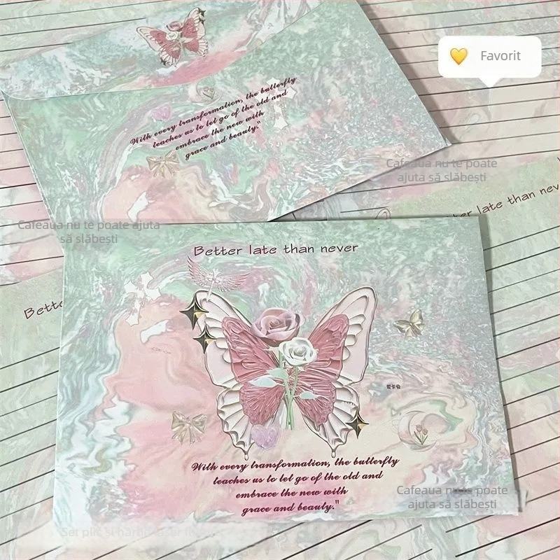 Set de plicuri și hârtie pentru scris, hârtie offset dublă, stil plic chinezesc, fără logo, fără personalizare