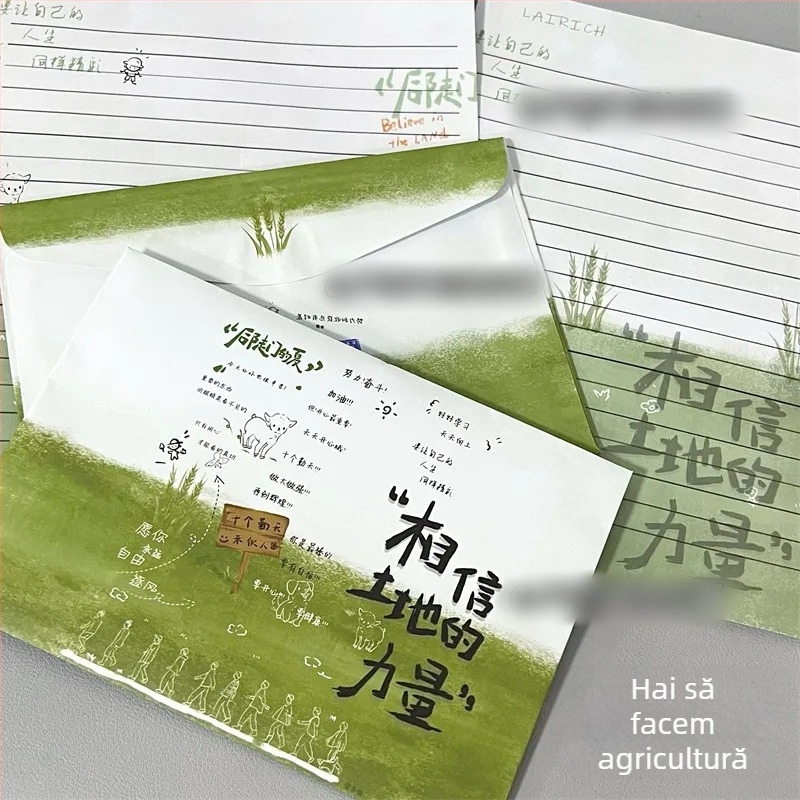 Set de plicuri și hârtie pentru scris, hârtie offset dublă, stil plic chinezesc, fără logo, fără personalizare