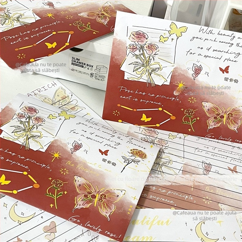 Set de plicuri și hârtie pentru scris, hârtie offset dublă, stil plic chinezesc, fără logo, fără personalizare