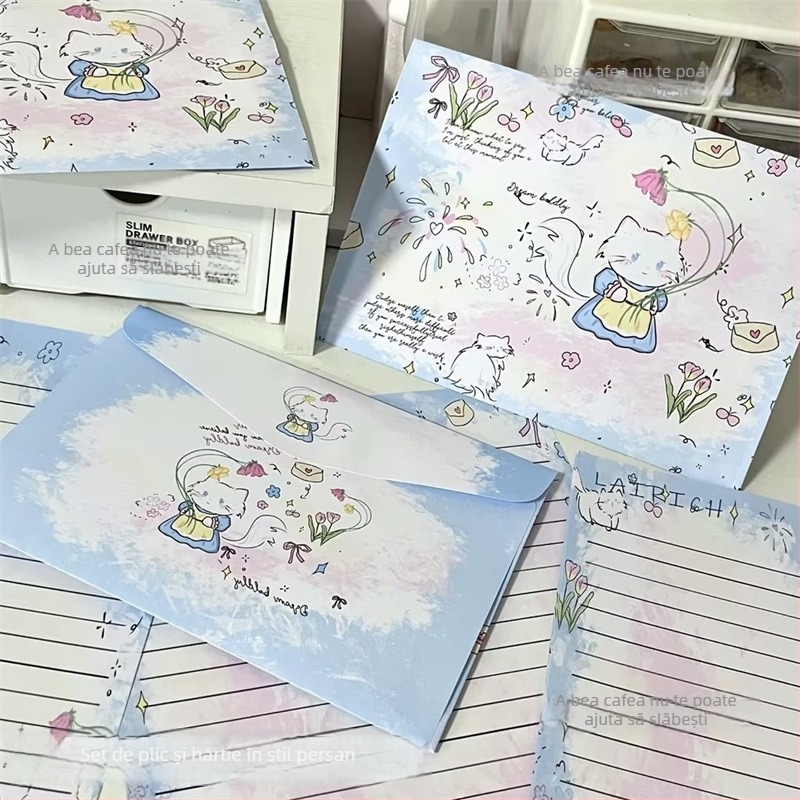 Set de plicuri și hârtie pentru scris, hârtie offset dublă, stil plic chinezesc, fără logo, fără personalizare