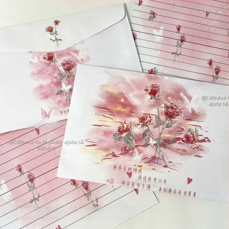 Set de plicuri și hârtie pentru scris, hârtie offset dublă, stil plic chinezesc, fără logo, fără personalizare