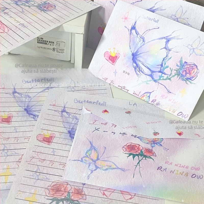 Set de plicuri și hârtie pentru scris, hârtie offset dublă, stil plic chinezesc, fără logo, fără personalizare