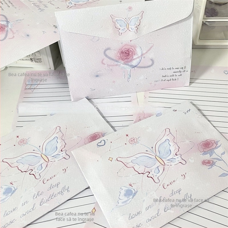 Set de plicuri și hârtie pentru scris, hârtie offset dublă, stil plic chinezesc, fără logo, fără personalizare