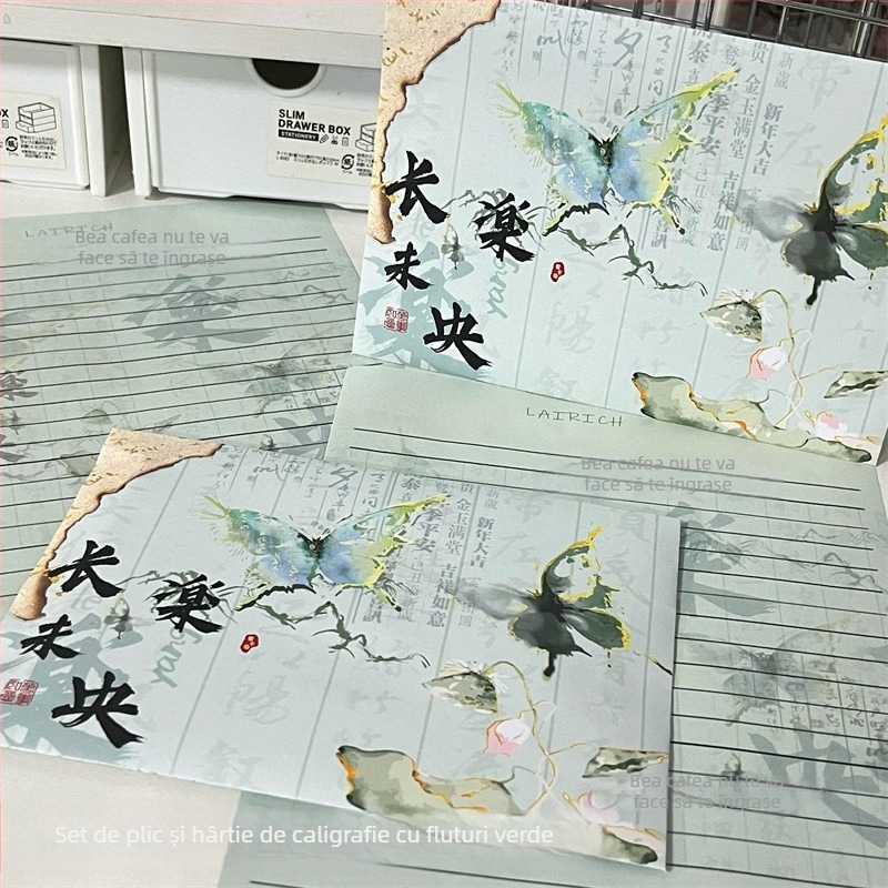 Set de plicuri și hârtie pentru scris, hârtie offset dublă, stil plic chinezesc, fără logo, fără personalizare