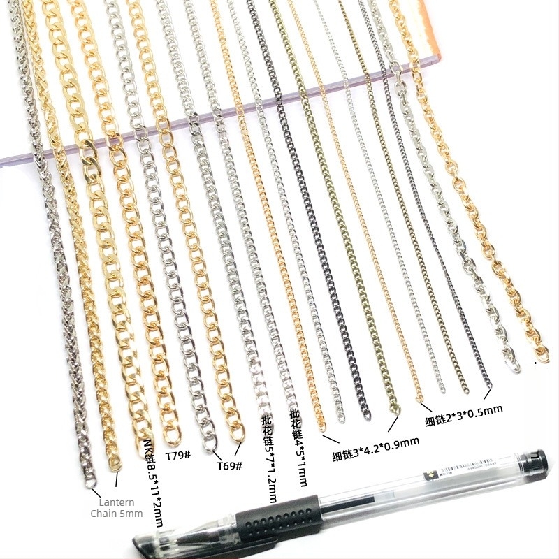 Lanț pentru accesorii vestimentare, fier, placare electroplată