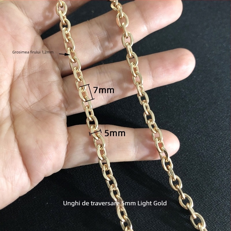 Lanț pentru accesorii vestimentare, fier, placare electroplată