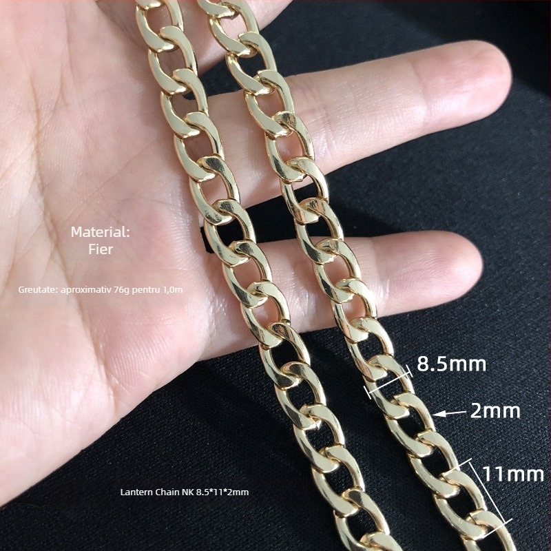 Lanț pentru accesorii vestimentare, fier, placare electroplată