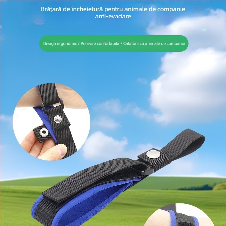 Lesă automată retractabilă pentru câine cu curea pentru încheietură, nylon, extensibilă, set 50, YIAO