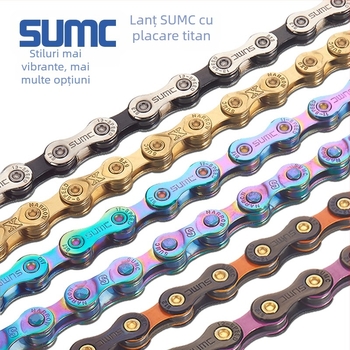 Lanț de bicicletă — 8-13 viteze, serie completă, oțel cu carbon înalt, Pitch: 0