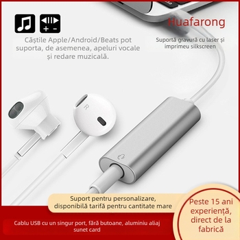 Adaptor Type-C USB către 3,5 mm audio digital, carcasă din aliaj de aluminiu, pentru telefoane și calculatoare (Model HFR023)