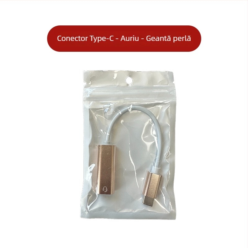 Adaptor Type-C USB către 3,5 mm audio digital, carcasă din aliaj de aluminiu, pentru telefoane și calculatoare (Model HFR023)