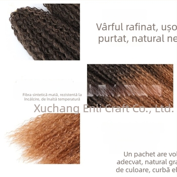 Perucă cu păr croșetat brazilian braids, bucle lungi, fibre rezistente la temperaturi înalte, mecanism de fabricație