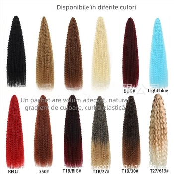 Perucă cu păr croșetat brazilian braids, bucle lungi, fibre rezistente la temperaturi înalte, mecanism de fabricație