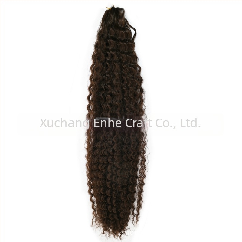 Perucă cu păr croșetat brazilian braids, bucle lungi, fibre rezistente la temperaturi înalte, mecanism de fabricație