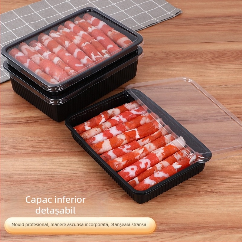 Cutie de ambalare carne congelată cu capac – PET, grosime pereți 0,1 mm, model Meat Box, brand Box Horse