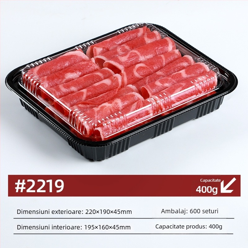 Cutie de ambalare carne congelată cu capac – PET, grosime pereți 0,1 mm, model Meat Box, brand Box Horse