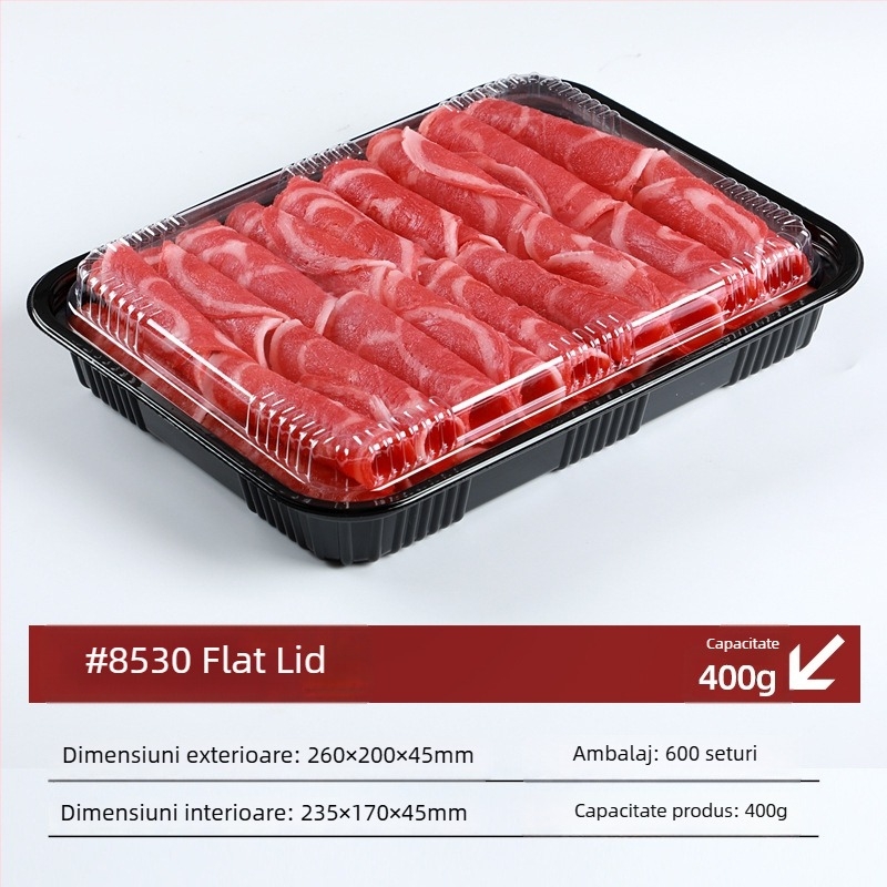 Cutie de ambalare carne congelată cu capac – PET, grosime pereți 0,1 mm, model Meat Box, brand Box Horse