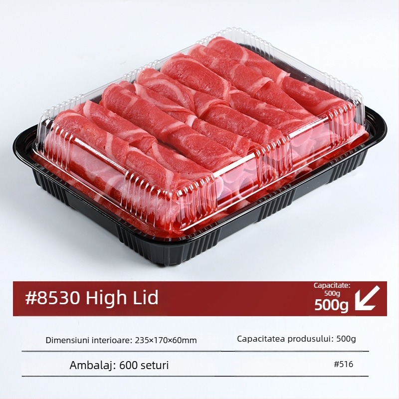 Cutie de ambalare carne congelată cu capac – PET, grosime pereți 0,1 mm, model Meat Box, brand Box Horse