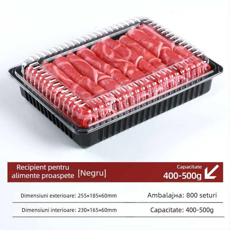 Cutie de ambalare carne congelată cu capac – PET, grosime pereți 0,1 mm, model Meat Box, brand Box Horse