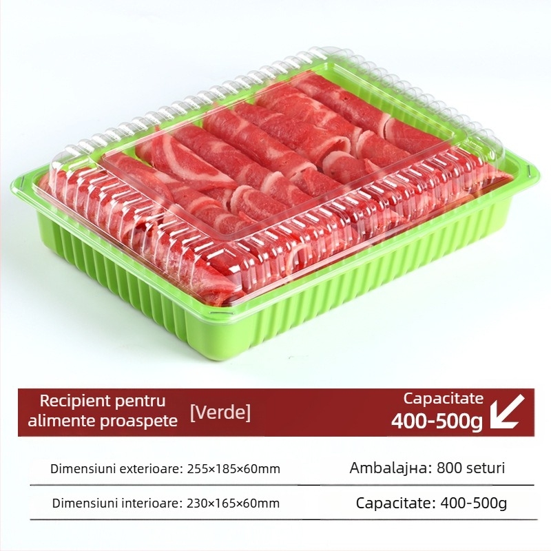 Cutie de ambalare carne congelată cu capac – PET, grosime pereți 0,1 mm, model Meat Box, brand Box Horse