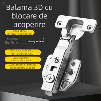 Balama din oțel inoxidabil 304, tridimensională cu amortizare, pentru ușile de garderobă și dulap