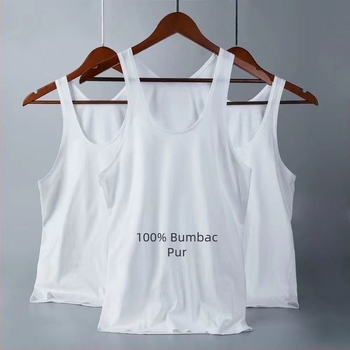 Maiou bărbătesc din bumbac, mânecă scurtă, croială strânsă, imprimeu cu logo publicitar, paiete, vara 2023