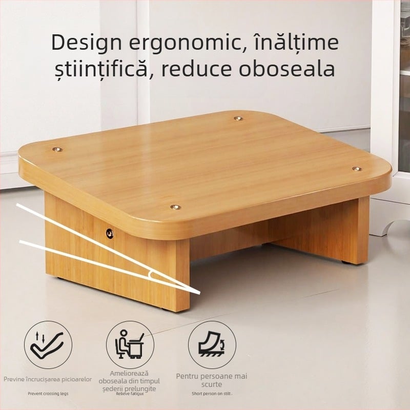 Suport pentru picioare pentru birou sub birou – Stil simplu modern, placaj din lemn artificial, Model Footrest, Potrivit pentru copii și adulți