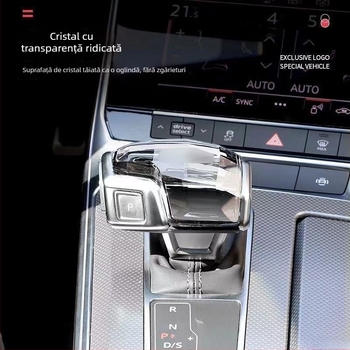 Buton de schimbător de viteze din cristal pentru A4L/A5/A6L/A7L/Q5L/Q7/A8L, cu sigla celor patru inele