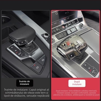 Buton de schimbător de viteze din cristal pentru A4L/A5/A6L/A7L/Q5L/Q7/A8L, cu sigla celor patru inele