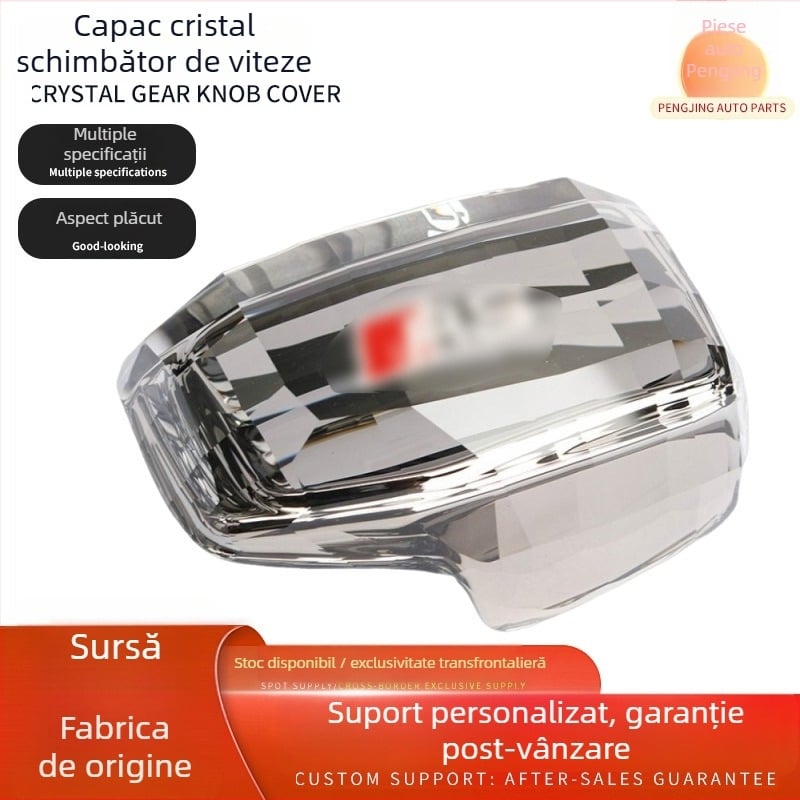 Buton de schimbător de viteze din cristal pentru A4L/A5/A6L/A7L/Q5L/Q7/A8L, cu sigla celor patru inele