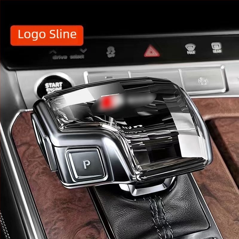 Buton de schimbător de viteze din cristal pentru A4L/A5/A6L/A7L/Q5L/Q7/A8L, cu sigla celor patru inele