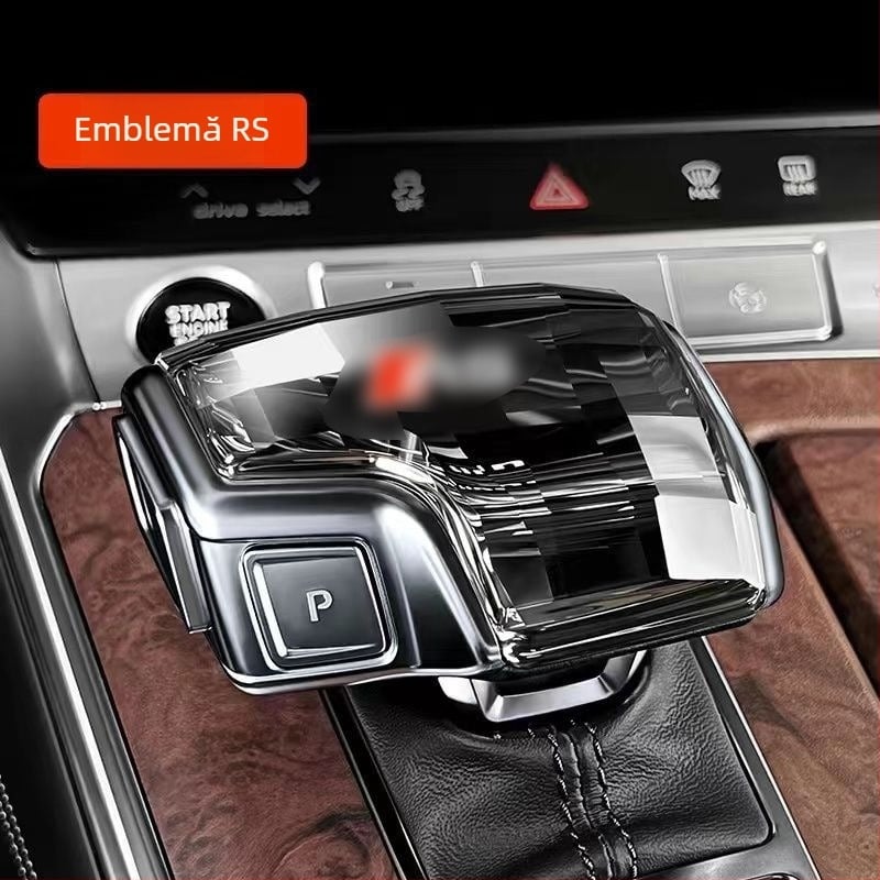 Buton de schimbător de viteze din cristal pentru A4L/A5/A6L/A7L/Q5L/Q7/A8L, cu sigla celor patru inele