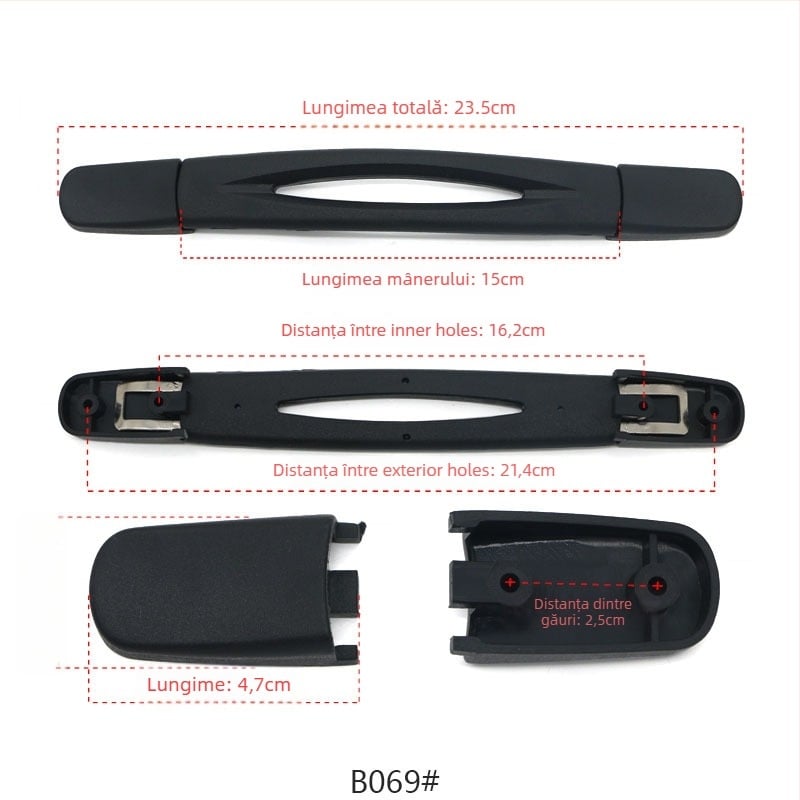 Accesoriu pentru mânerul bagajelor — din plastic, rezistent la uzură, ușor