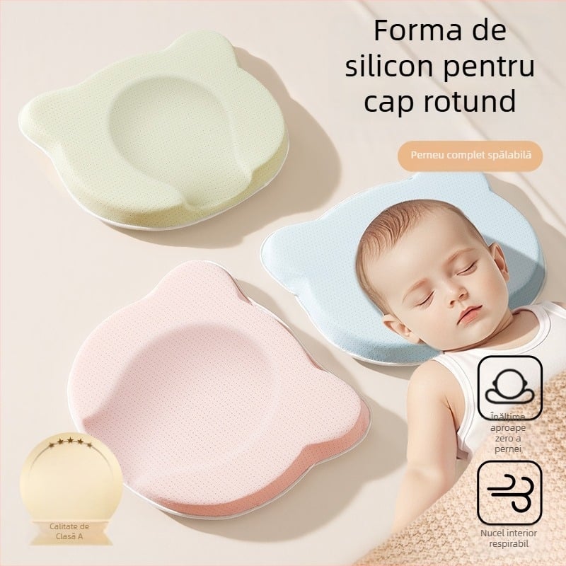 Perna de modelare a capului pentru nou-născuți - corecția formei capului, prevenire cap plat, 0-6 luni, bumbac