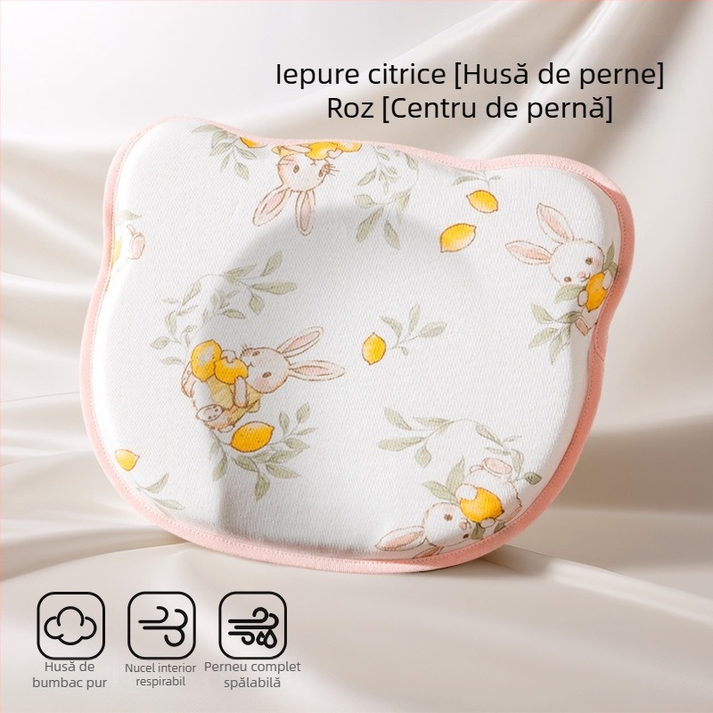 Perna de modelare a capului pentru nou-născuți - corecția formei capului, prevenire cap plat, 0-6 luni, bumbac