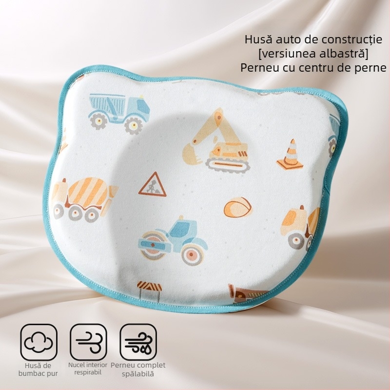 Perna de modelare a capului pentru nou-născuți - corecția formei capului, prevenire cap plat, 0-6 luni, bumbac