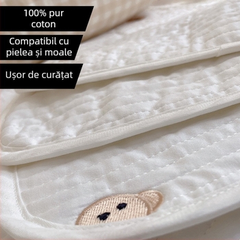 Pernă pentru cap plat nou-născuți, stil coreean, 100% bumbac, umplutură Kapok, formă dreptunghiulară, înălțime 1-5 cm